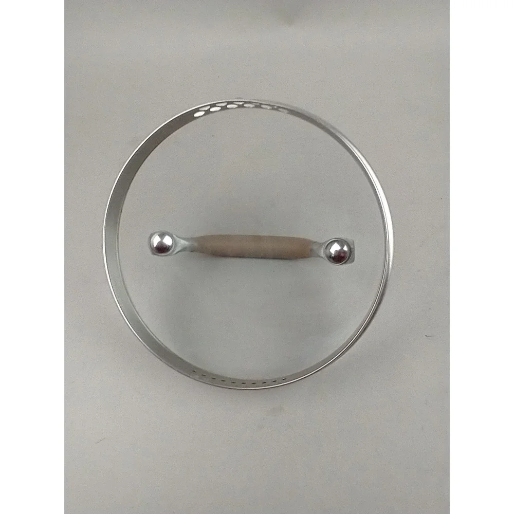 Circulon 7 Inch Straining Glass Lid Stainless Steel Rim‎ Tan Handle XFAK2007154